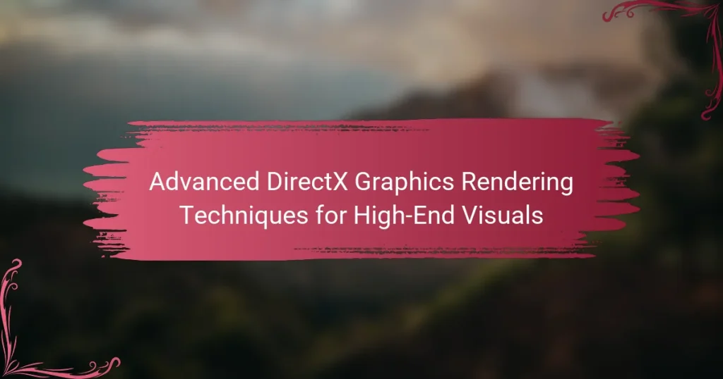 Advanced DirectX Graphics Rendering Techniques for High-End Visuals