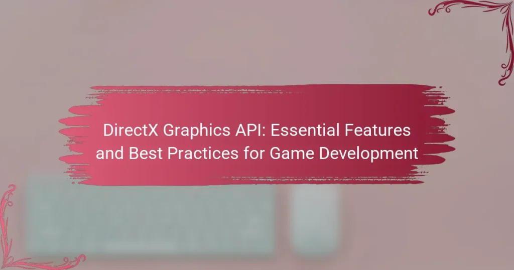 DirectX Graphics API: Essential Features and Best Practices for Game Development