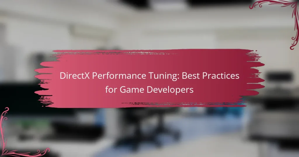 DirectX Performance Tuning: Best Practices for Game Developers
