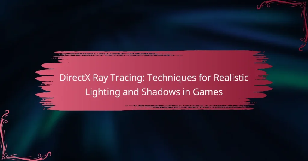 DirectX Ray Tracing: Techniques for Realistic Lighting and Shadows in Games