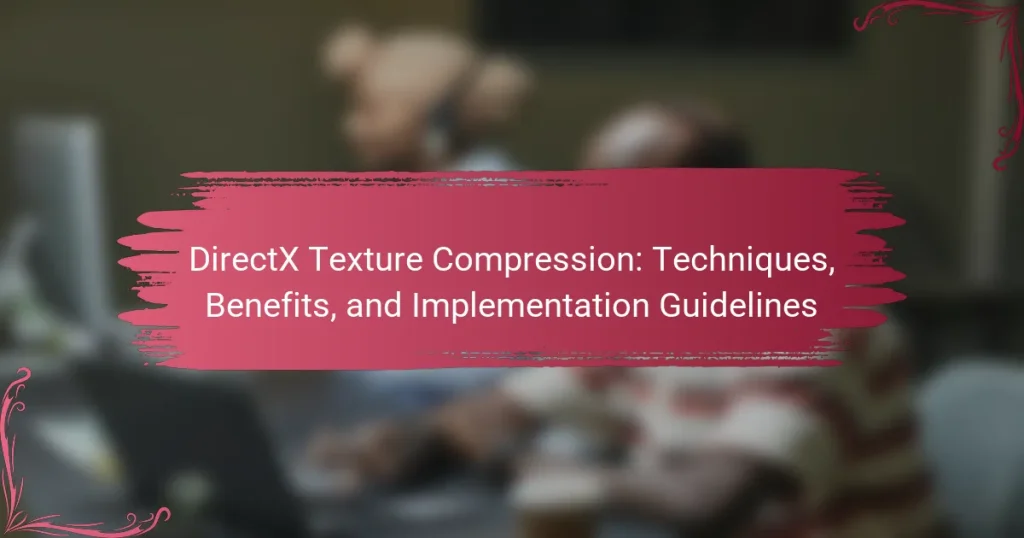 DirectX Texture Compression: Techniques, Benefits, and Implementation Guidelines