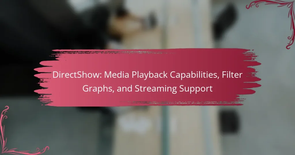 DirectShow: Media Playback Capabilities, Filter Graphs, and Streaming Support