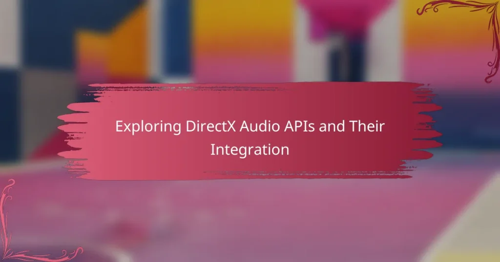 Exploring DirectX Audio APIs and Their Integration