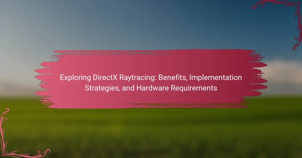 Exploring DirectX Raytracing: Benefits, Implementation Strategies, and Hardware Requirements