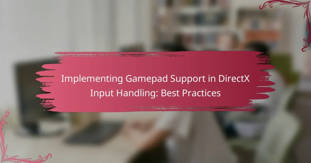 Implementing Gamepad Support in DirectX Input Handling: Best Practices