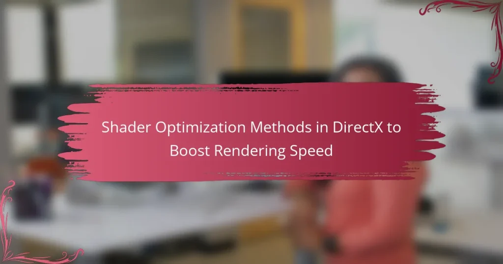Shader Optimization Methods in DirectX to Boost Rendering Speed