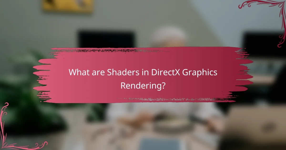 What are Shaders in DirectX Graphics Rendering?