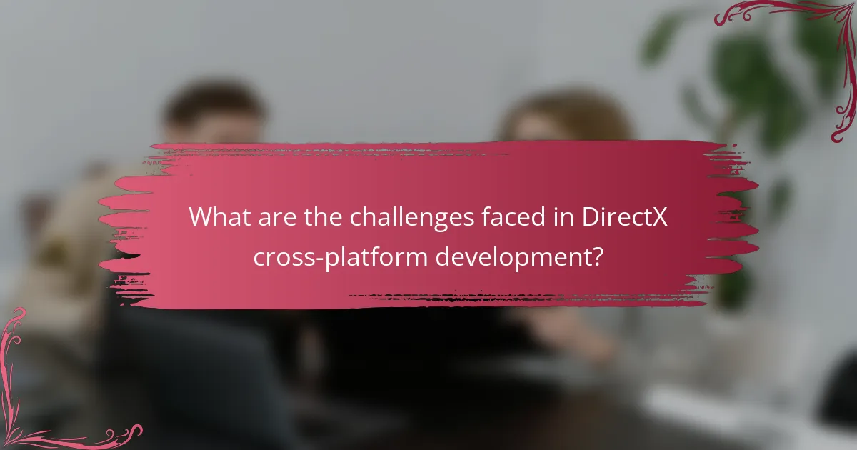 What are the challenges faced in DirectX cross-platform development?