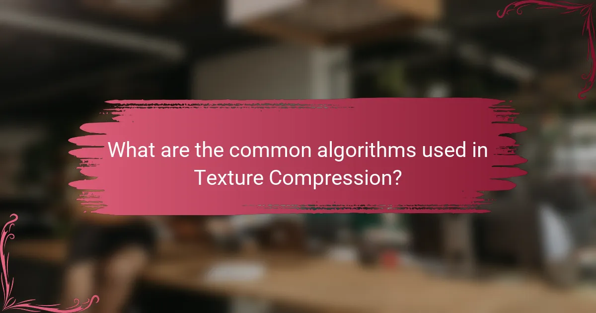 What are the common algorithms used in Texture Compression?