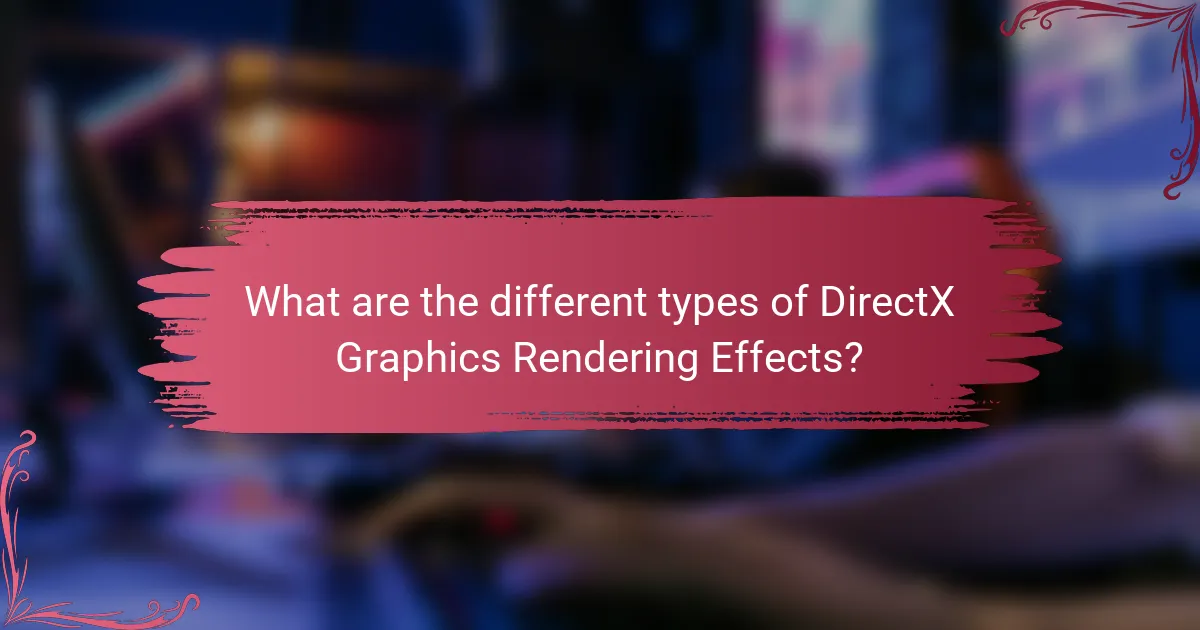 What are the different types of DirectX Graphics Rendering Effects?