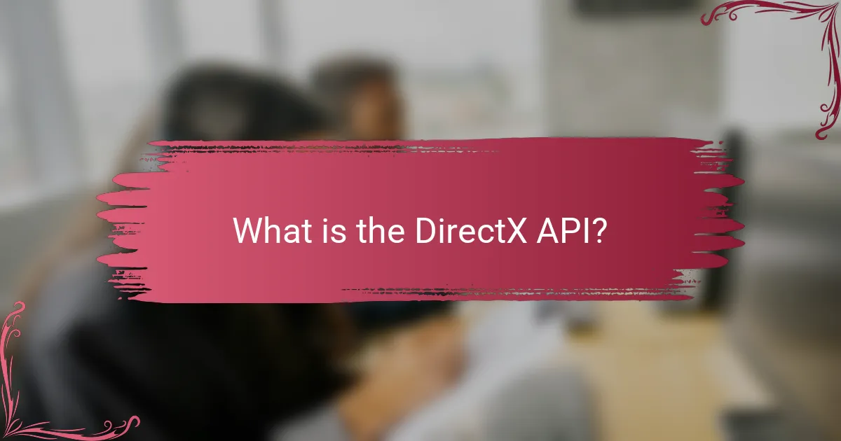 What is the DirectX API?